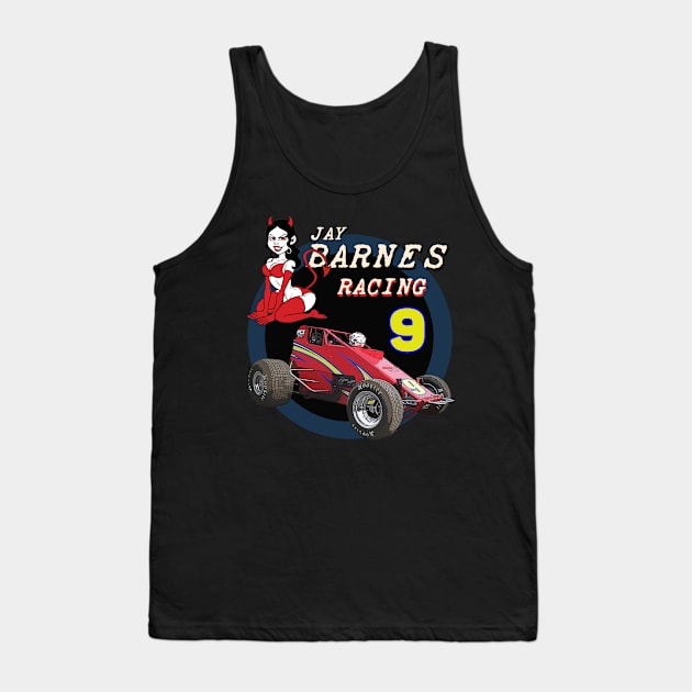 Jay Barns Rockabilly She Devil Sprint Car Dirt Track Race Tank Top by The Dirty Gringo